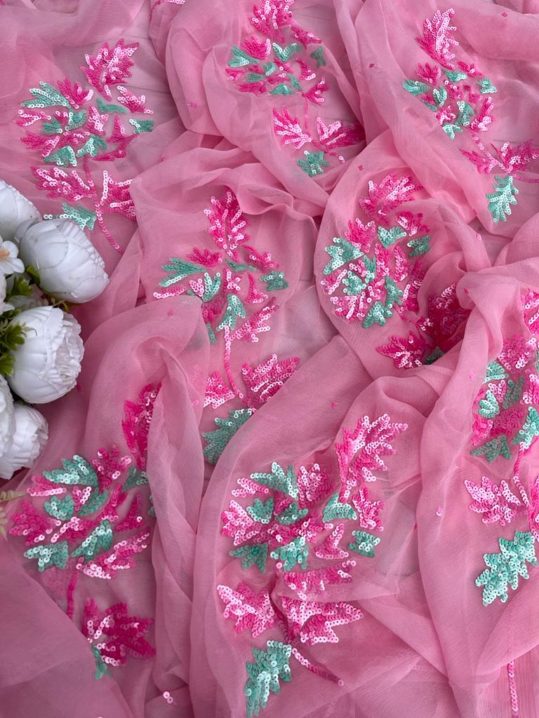 Sequins buta saree