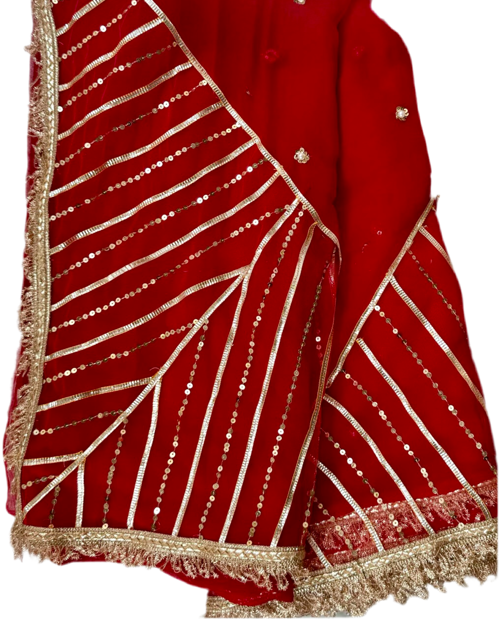 Sindoori Gota Sitara saree