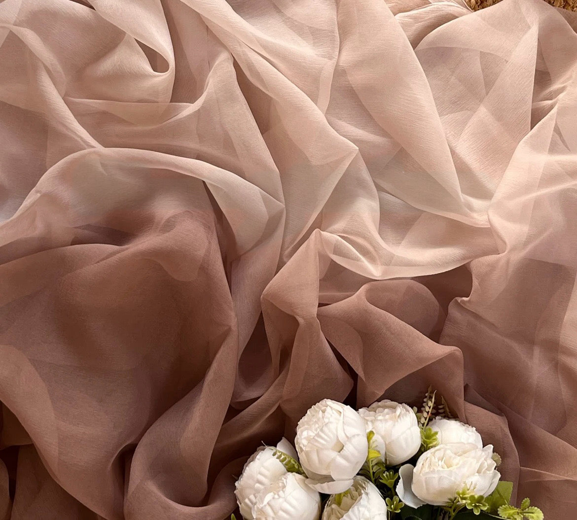 Ombre brown shaded chiffon