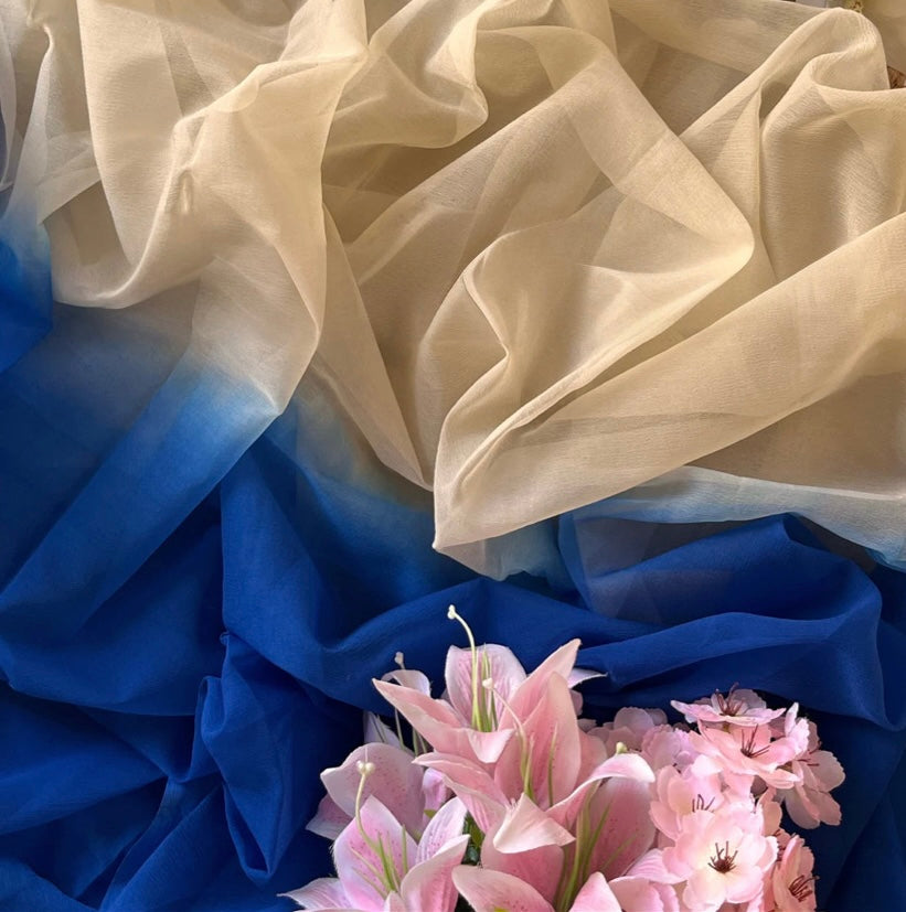 Ombre beige blue shaded