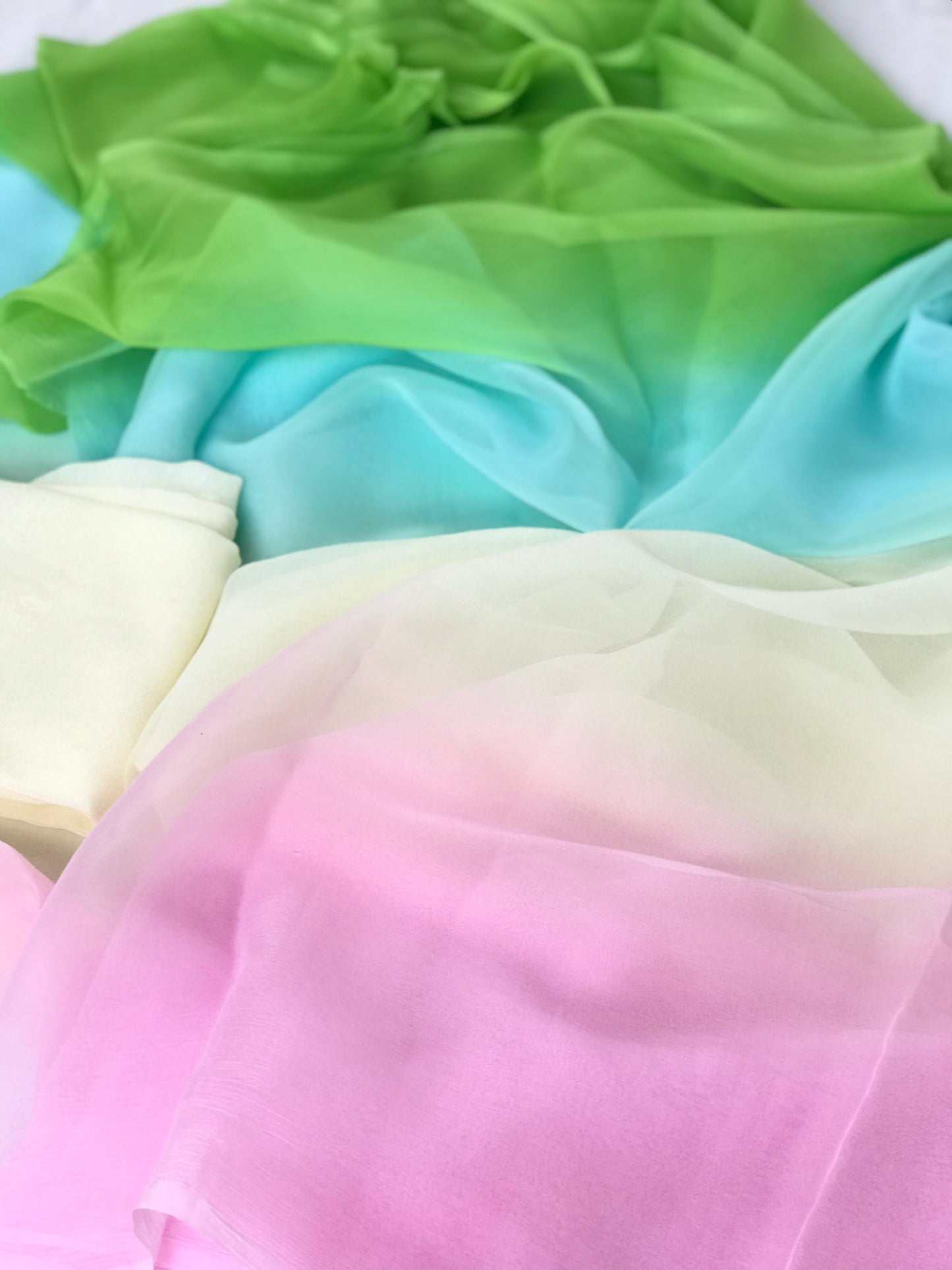 Ombre pink cream blue green shaded