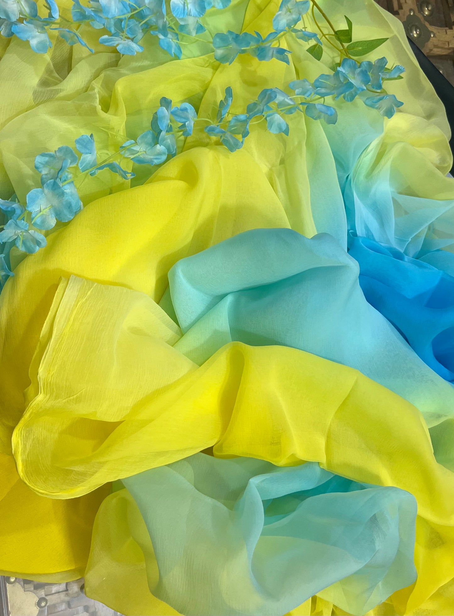 Ombre yellow Sky blue shaded