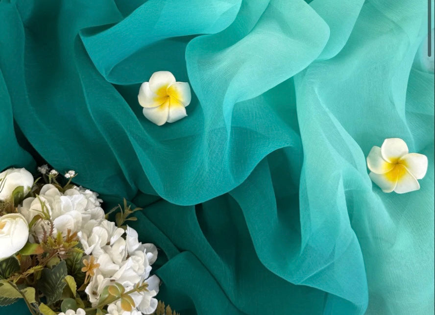 Ombre teal blue shaded