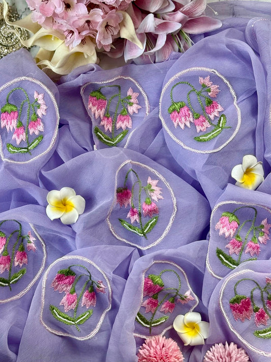 Lavender Resham Tulip saree