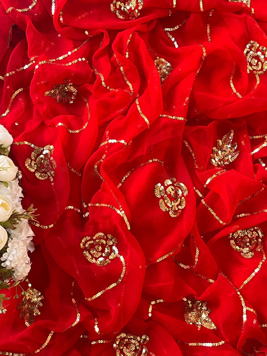 Red Rose valley saree