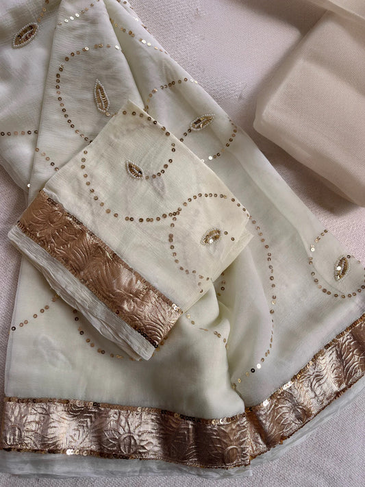 Vintage Lappa Border Jaal saree