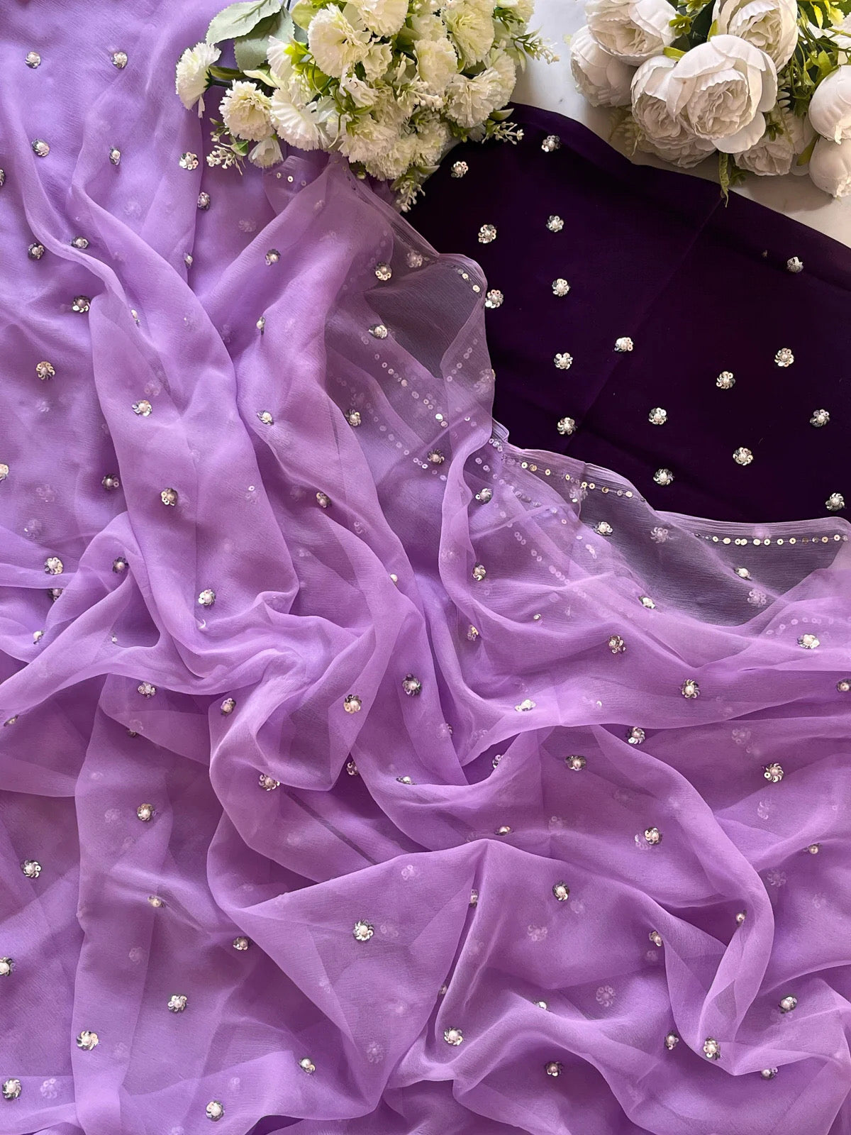 Jhilmil chiffon saree