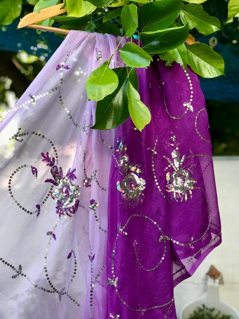 Ombre purple shaded Jaal