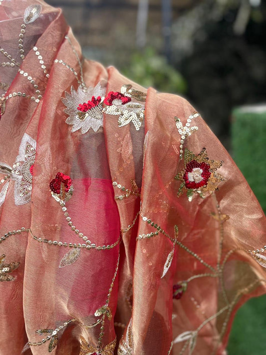 Pure Silk Tissue Jaal Saree