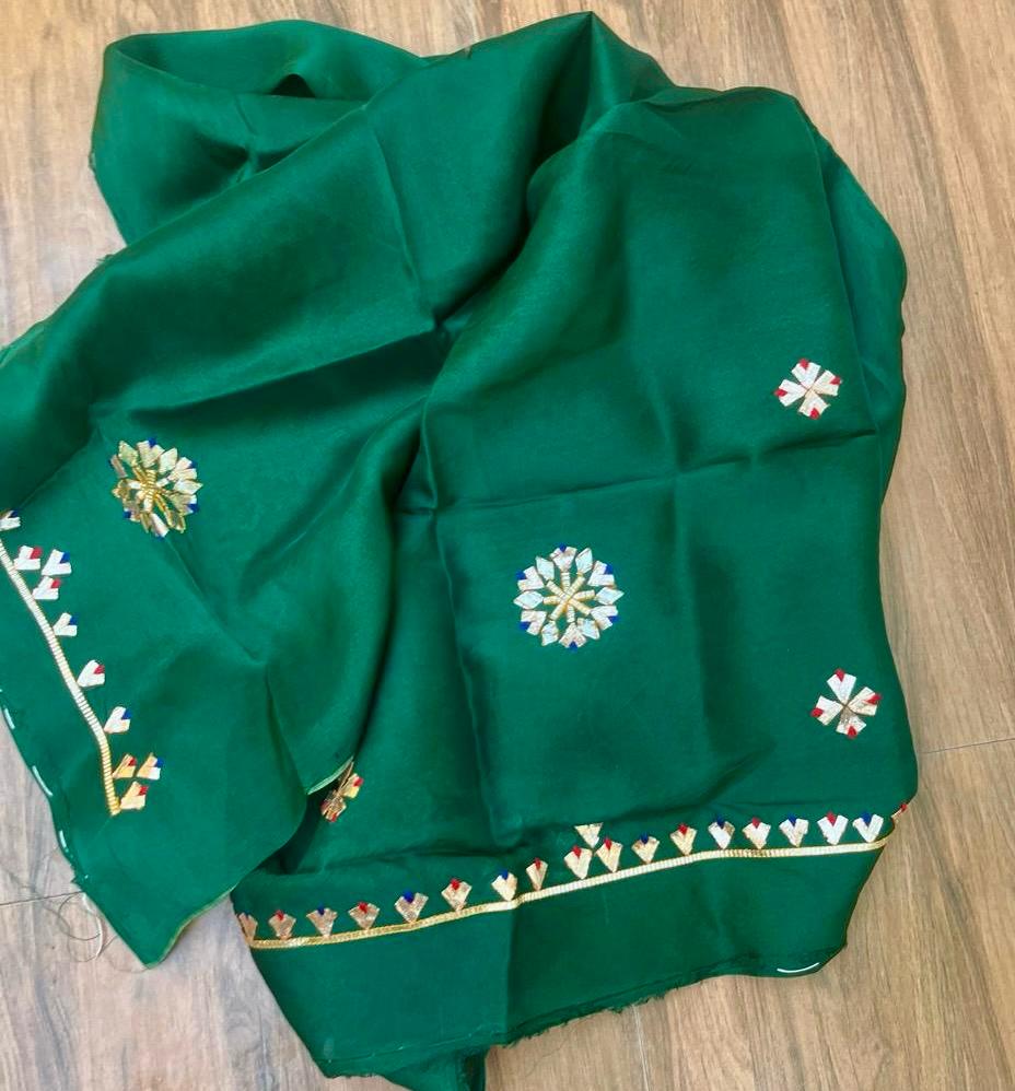 Bottle-Green Gotta Jaal Saree