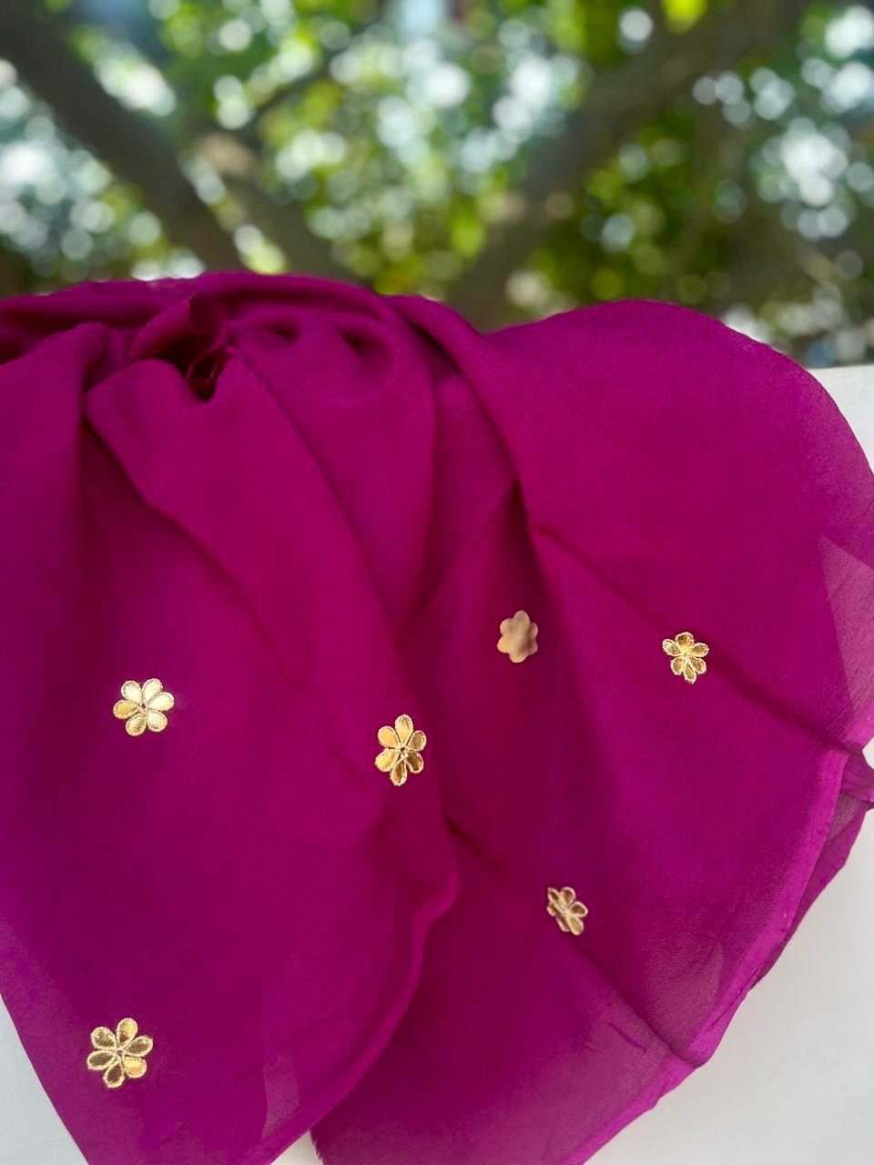 Wine Gottapati Border Saree