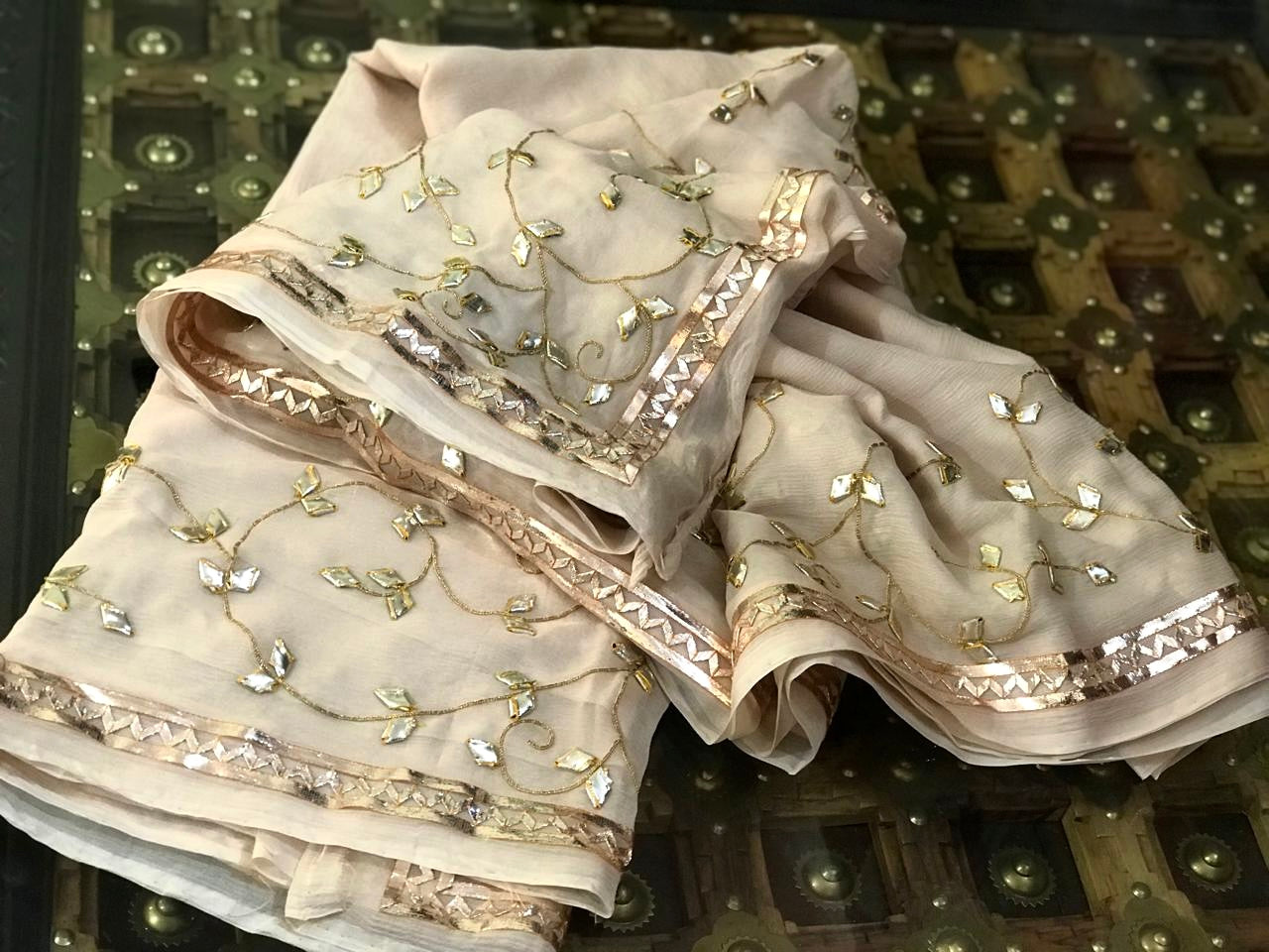 Beige gotta Border saree