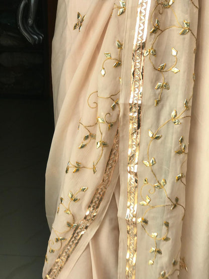 Beige gotta Border saree