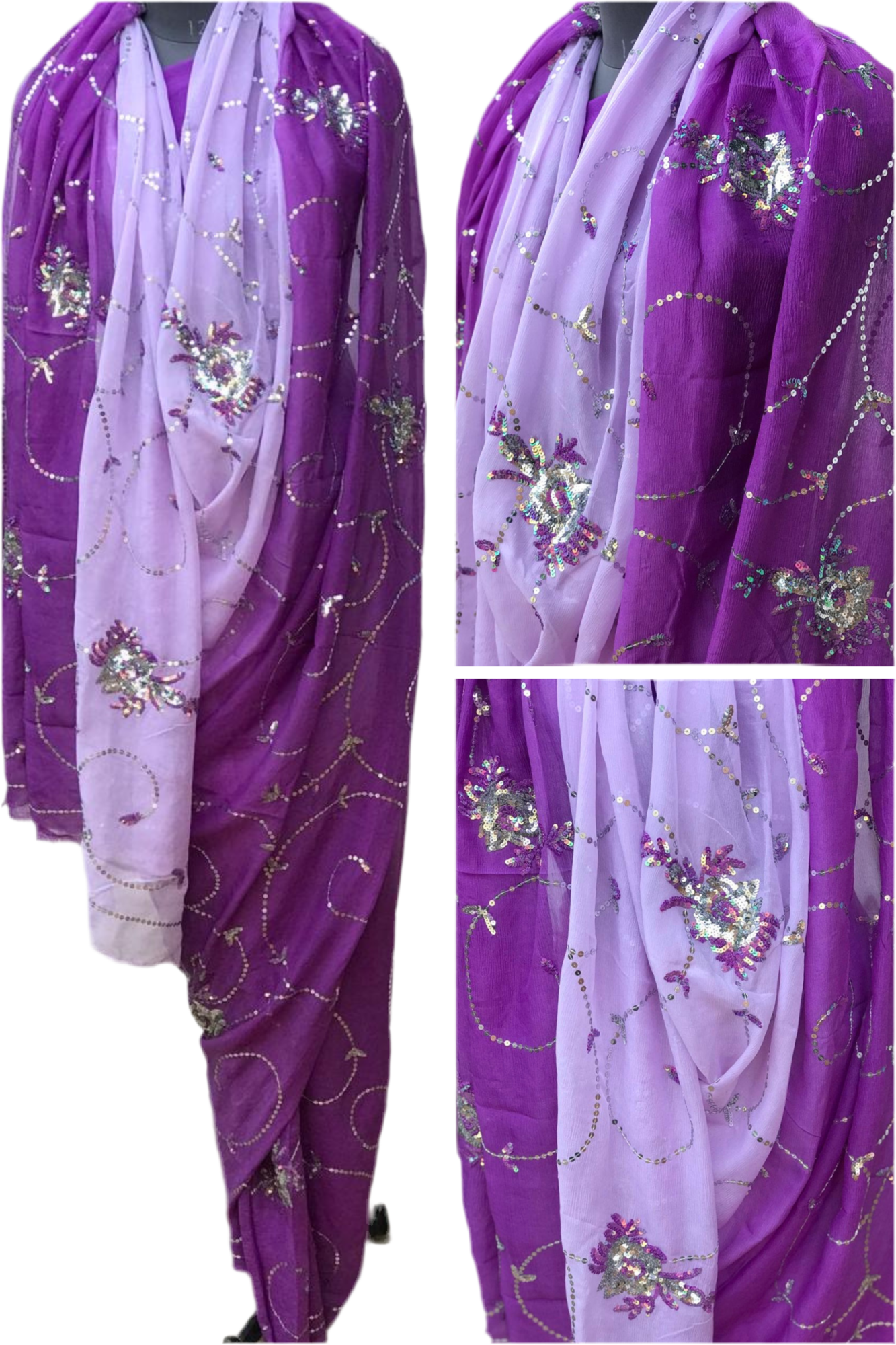 Ombre purple shaded Jaal