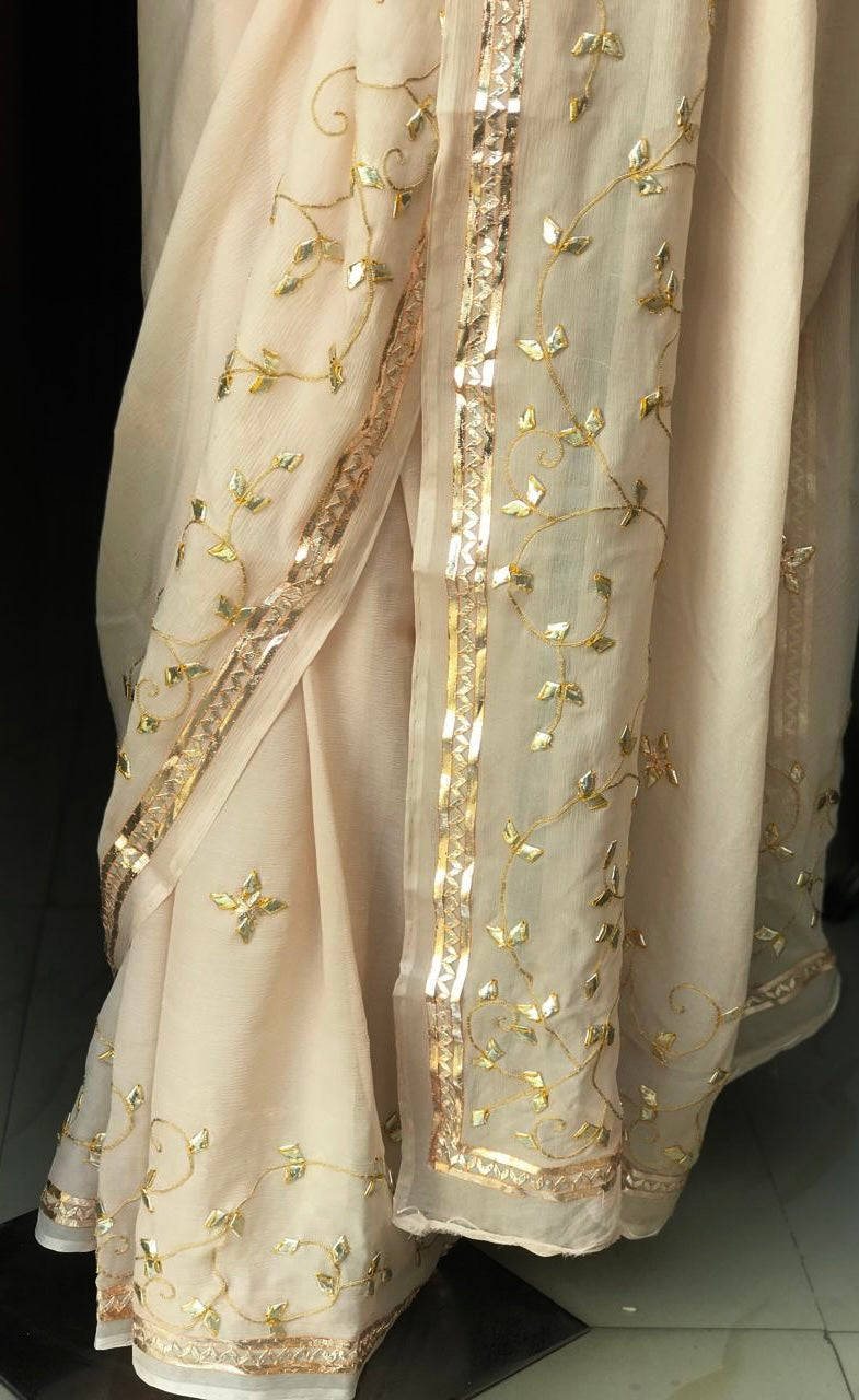 Beige gotta Border saree