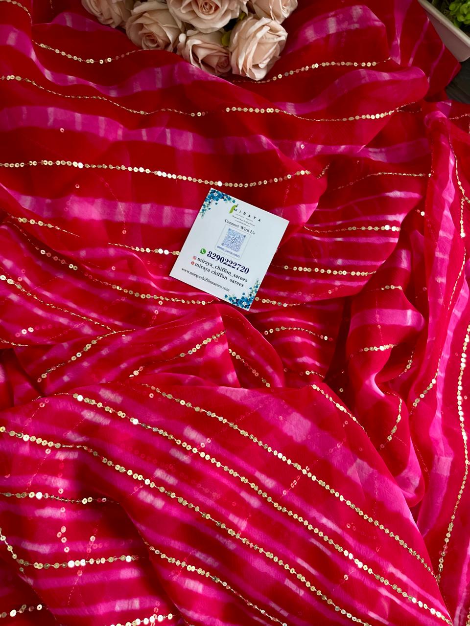 Pink Taari sequins Leheriya