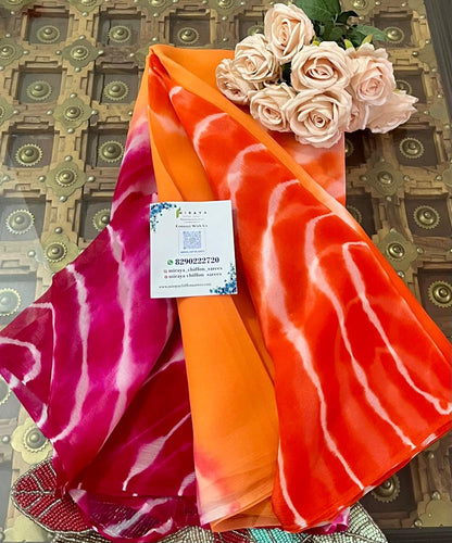 Peach orange pink Leheriya