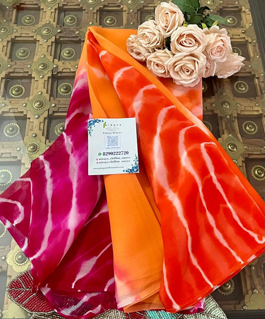 Peach orange pink Leheriya