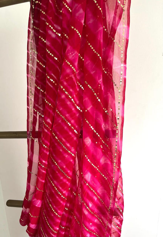 Pink Taari sequins Leheriya