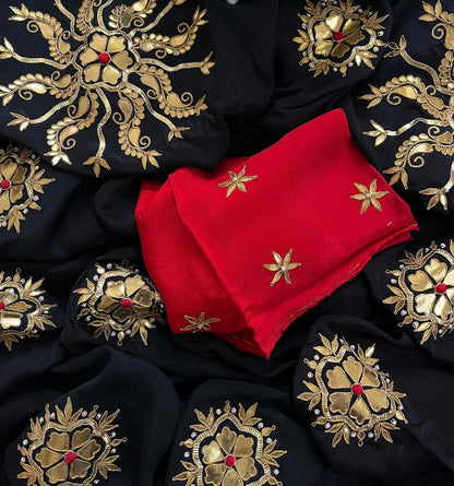Black gotta Patti saree