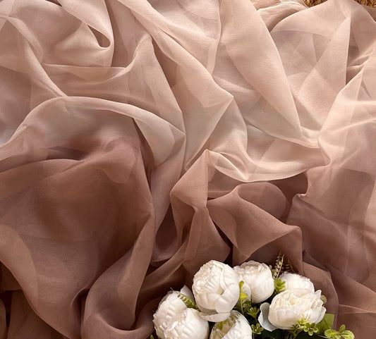Ombre brown shaded chiffon