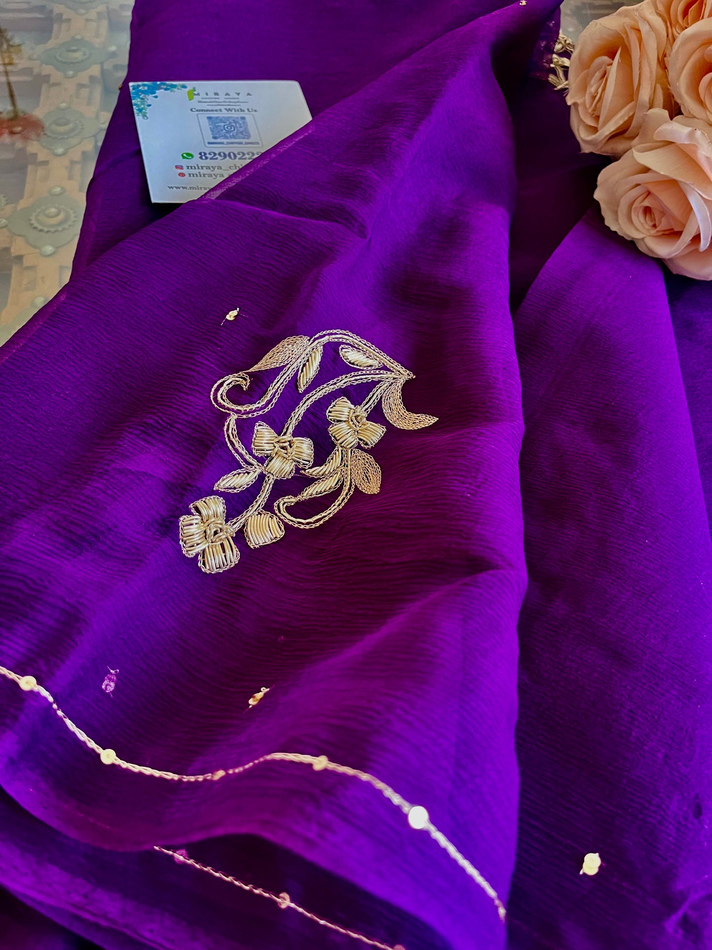 Purple Zardoji Buta saree