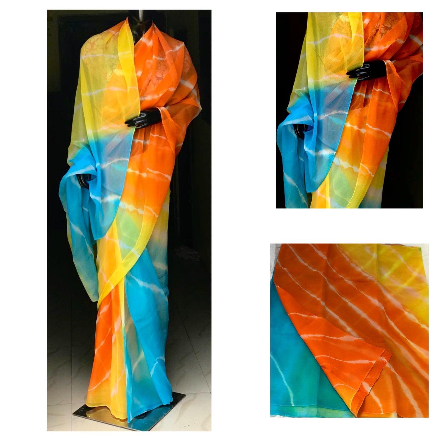 Multicoloured Leheriya saree