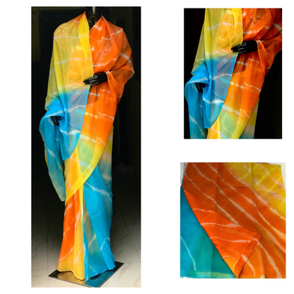 Multicoloured Leheriya saree