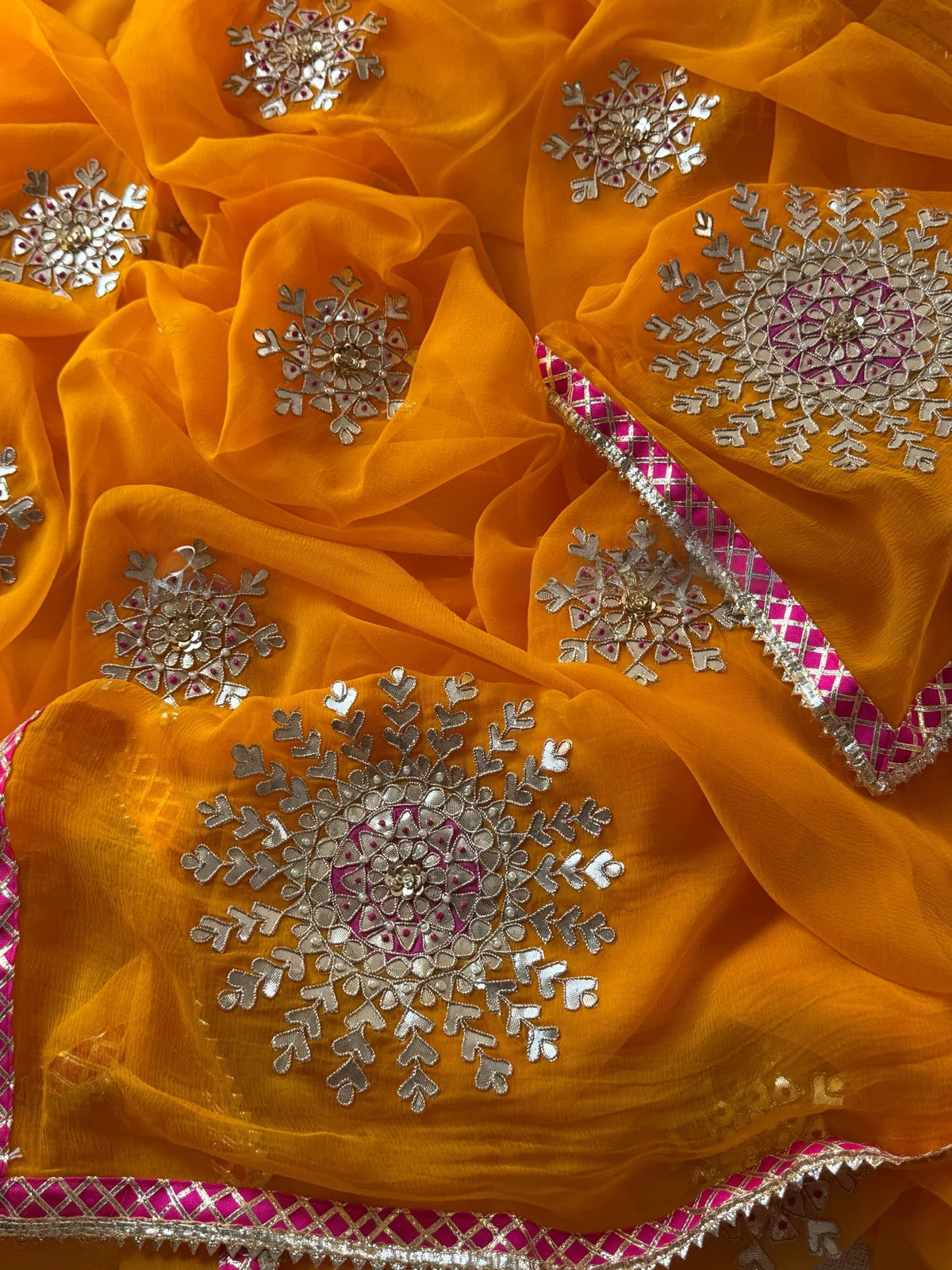 Yellow Gottapatti saree