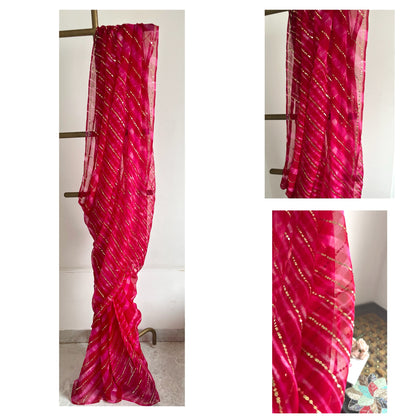Pink Taari sequins Leheriya