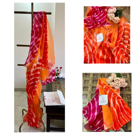 Peach orange pink Leheriya