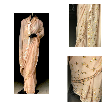 Beige gotta Border saree