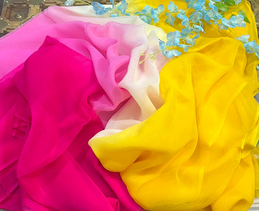 Ombre yellow cream pink shaded