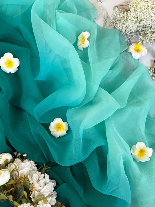 Ombre teal blue shaded