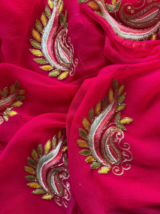 Rani Resham paisley saree