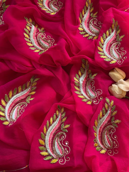 Rani Resham paisley saree