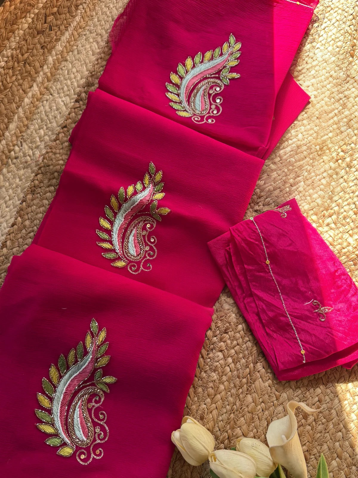 Rani Resham paisley saree