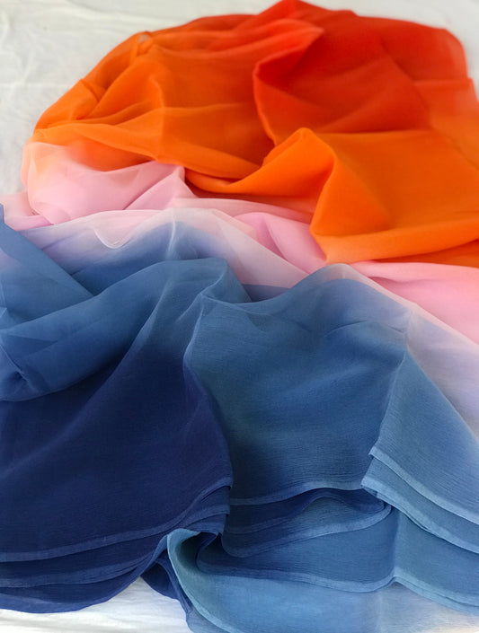Ombre orange pink blue shaded