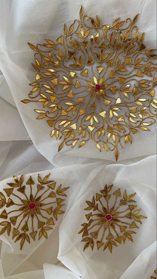 Noor Gottapatti off white saree