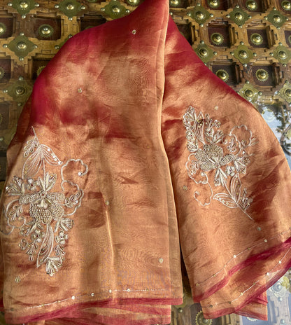 Rani Tissue Zari Zardoji Buta Saree