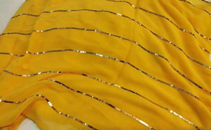 Yellow sequins stripes