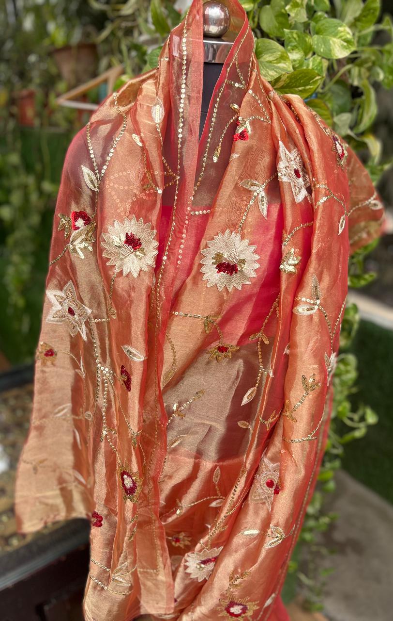 Pure Silk Tissue Jaal Saree