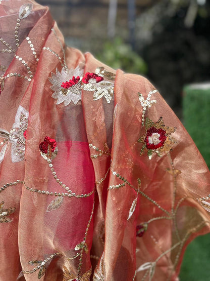 Pure Silk Tissue Jaal Saree