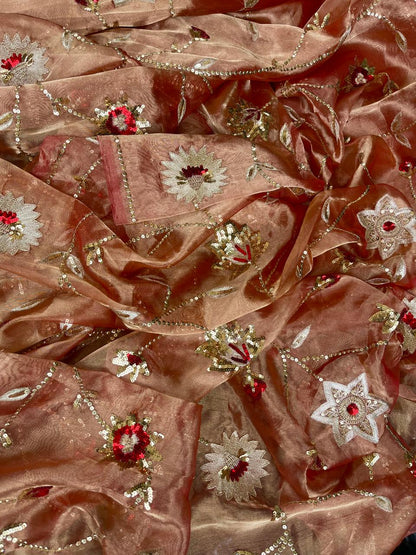 Pure Silk Tissue Jaal Saree