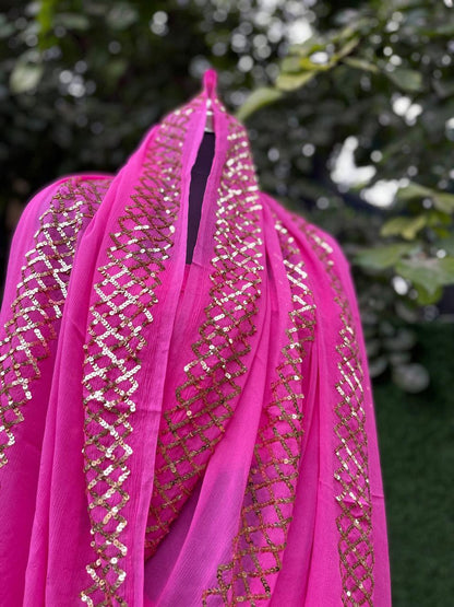 Pink Sequins Saree