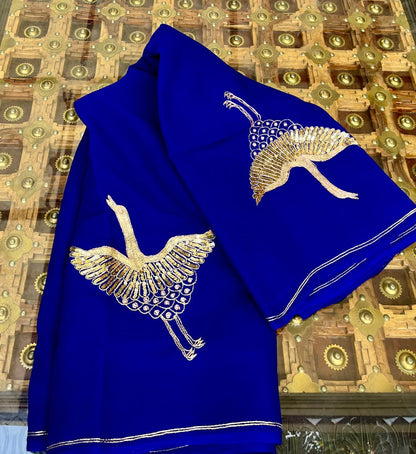 Blue Bird Buta Saree