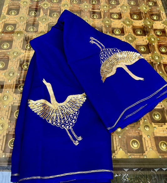 Blue Bird Buta Saree