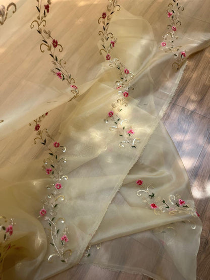 Golden Tissue Resham Sequins Saree