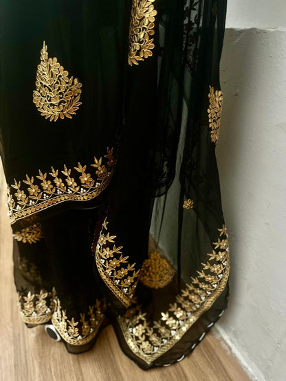 Black Gottapati Border Saree