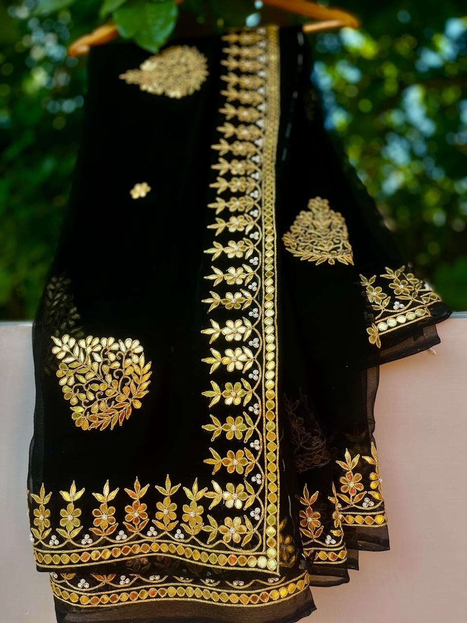 Black Gottapati Border Saree
